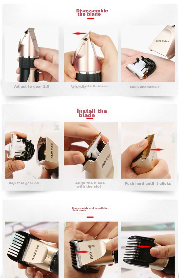 AUX Hair Clipper for Adults, Electric Trimmer for Babies And Children, Hair Cutting Tool, Hairdressing Device, Self-Haircutting Machine, Hairdressing Equipment 12