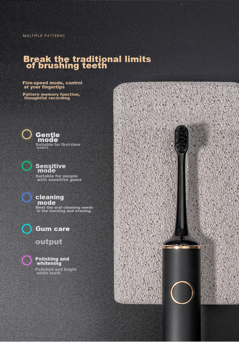 BAIR Luxury Customized Electric Toothbrush for Adults, Smart Sonic Portable Couple Gift Box for Boyfriend Girlfriend Student G1 Moonlight White 11