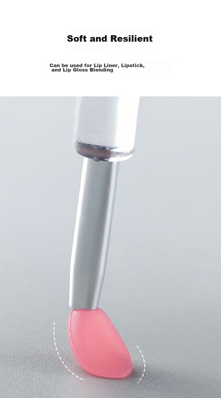 Meifuyu Silicone Lip Brush, 3 Pieces with Lid, Portable Lip Mask Brush, Lipstick Scoop, Application Stick, Lipstick Brush, Makeup Brush MF8314 8