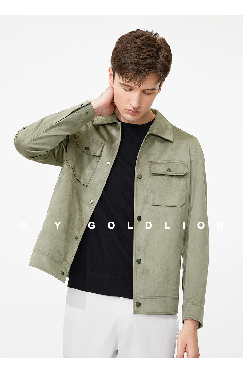 Goldlion GY Men's Jacket, Autumn Stand-Collar Casual Outerwear, Single Jacket JPF1369-LK104, Navy Blue, 3XL 7
