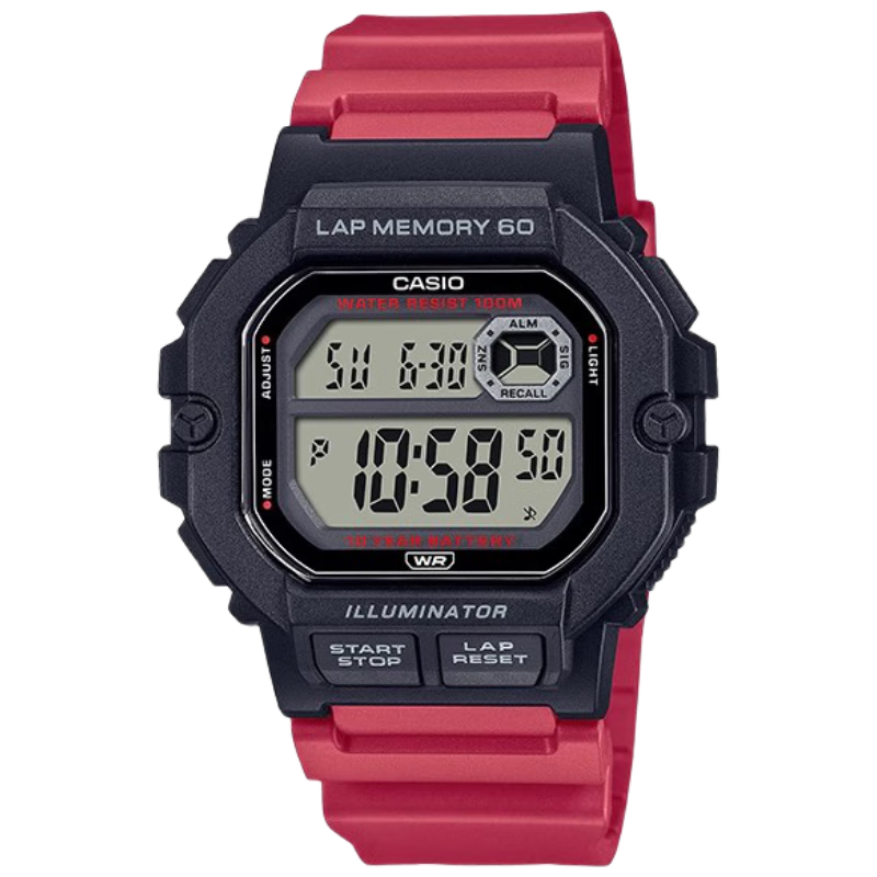 Casio Watch, Men's Small Square Sports Waterproof Watch, Multifunctional Digital Watch for Students And Men And Women, Gift WS-1400H