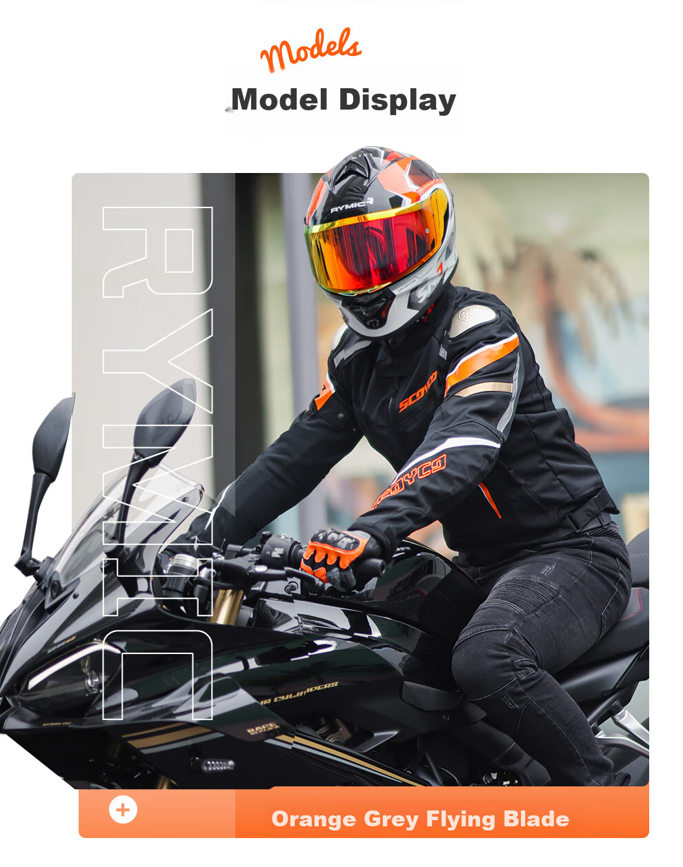 RYMIC Motorcycle Helmet, Full-Face, 3C Certified, Professional Motorbike Riding Helmet, All-Season Use, for Men And Women, R977 Silver Gray, XL Size 7