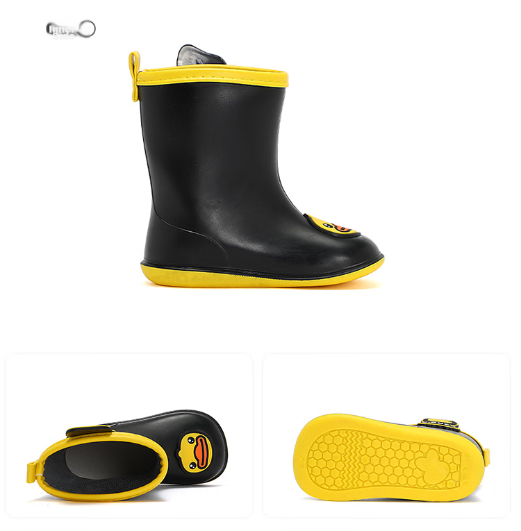 B.Duck Children's Rain Boots, Fashionable Waterproof Shoes for Boys And Girls, Baby Water Shoes, Elementary School Students, 5955 Blue, Size 26 14