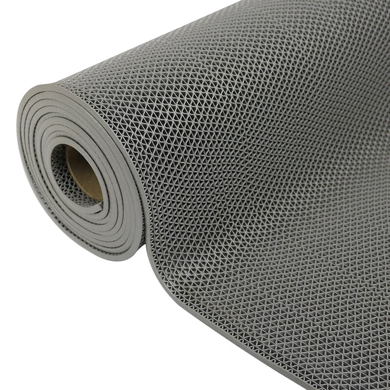 DIYIN Non-Slip Mat, Entrance Door Mat, PVC Door Mat, Hollow Waterproof Foot Mat, Extra Thick 5mm, Gray, 1.2 Meters Wide, 1 Meter Long