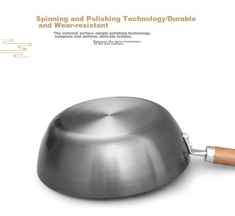 Dianjiang Non-Coated Deep Iron Wok, Flat Bottom Frying Pan, Small Iron Skillet for One Person, Baby Food Cooking Pot, 26cm 8