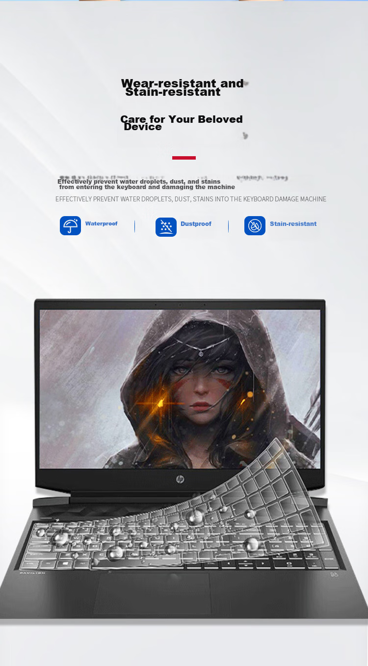 JPLAYER Keyboard Protector for HP Shadow Elf 9 Plus/8 Plus/7 Plus 17.3-Inch Laptop, High Transparency Ultra-Thin Invisible Film, Anti-Dirt Waterproof 4
