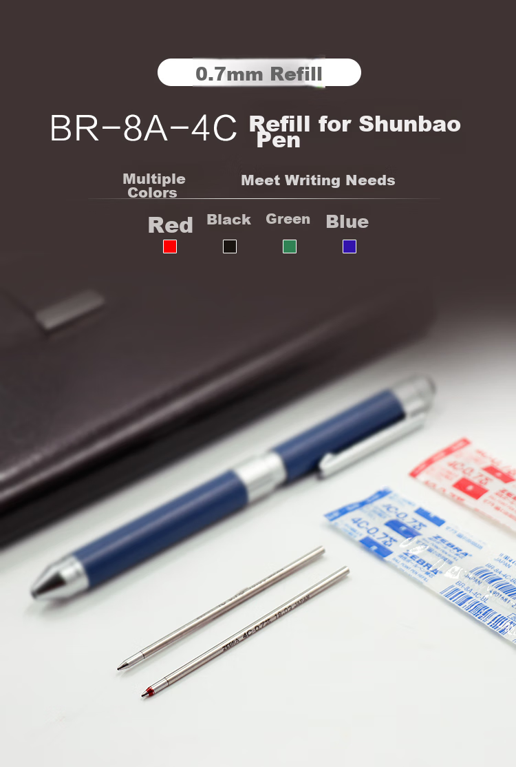 ZEBRA Pen Refill (Compatible with SBZ14/SBZ15), 0.7mm Bullet Tip Ballpoint Pen Refill, BR-8A, Black, Single Pack 1