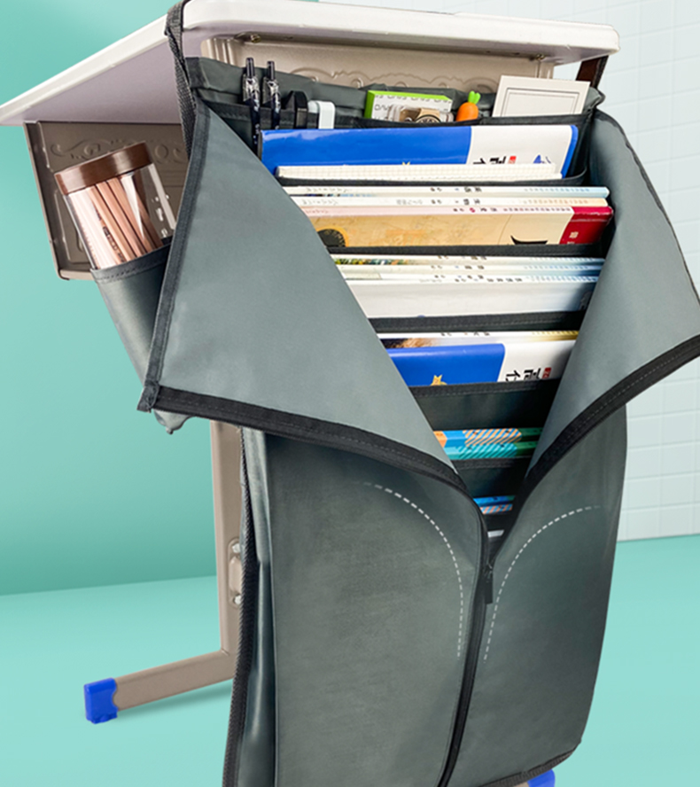 Jindeli 13-Tier 18-Compartment Desk Organizer with Hanging Bag, Large Capacity Side Storage Bag for Middle And High School Students, Desk Hanging Bag Storage Solution, Black DC1932 11