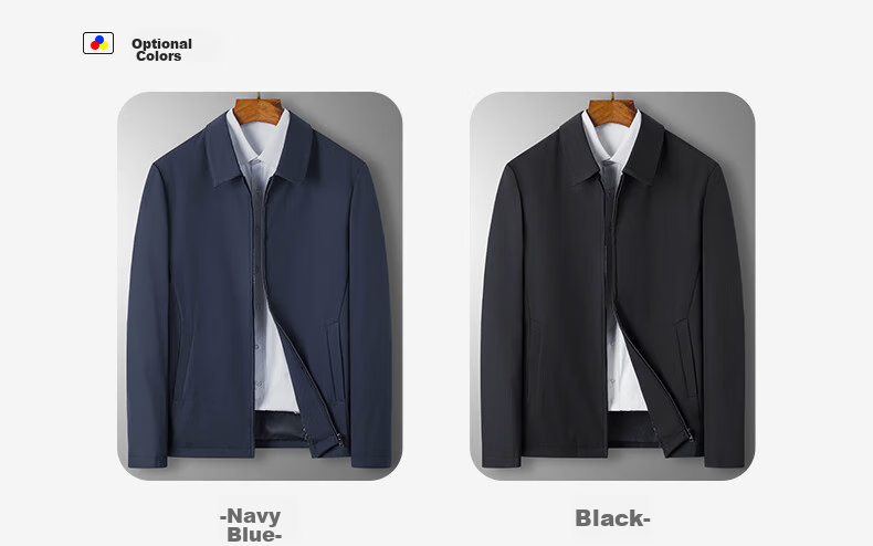 Hengyuanxiang Administrative Jacket for Men, Spring And Autumn Season, Middle-Aged Men's Business Casual Dad's Outerwear, Middle-Aged And Elderly Men's Clothing, Lapel Top 8