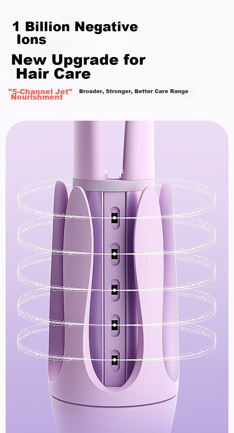 Lena Third Generation Automatic Curling Iron, 40mm, Lazy Anti-Scalding Fully Automatic Curling Tool, Negative Ion Hair-Friendly Electric Curler, Gift, Z3S-40 Portable for Travel 3