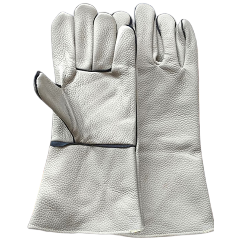 SHENGLI Welding Gloves, Top-Layer Cowhide, Extended Welding Gloves, Heat-Resistant, Wear-Resistant, Protective Work Gloves for Welding And Electric Welding, GHN018, 1 Pair