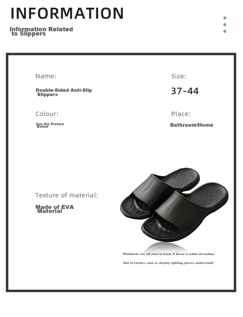 GUOLUOFEI Thick-Soled Couple Slippers, Bathroom Shower Summer Non-Slip Home Indoor Shoes for Men And Women, Black, Size 43-44 5