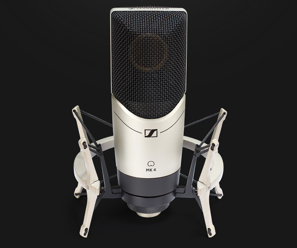 Sennheiser MK4 Professional Condenser Microphone Live Streaming Singing Host Recording Wired Microphone 3m Dual XLR Shock Mount Kit 2