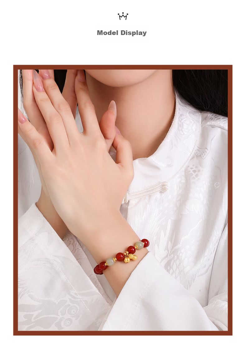 CHOW TAI SENG, Good Things Happen Red Agate Bracelet Silver Bracelet for Women, 2026 New Style, Zodiac Year Gift for Ladies, Birthday Present 8