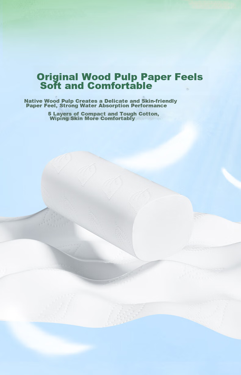 Lam Pure Coreless Toilet Paper, 5-Ply, 80g*10 Rolls, Unscented White Flat Roll Paper, Green Forest Direct Shipping, Free Postage 5