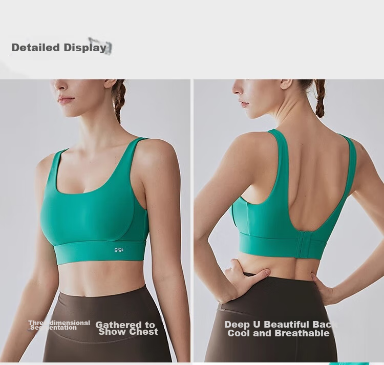 Gigt Sports Bra for Women, Yoga Bra with Beautiful Back Design, One-Piece High-Intensity Support, Anti-Shock, Side Support Reduction, Fitness Running Vest 39
