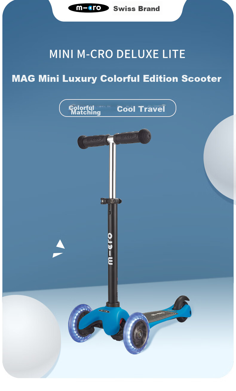 Micro Maiguo Children's Scooter for Ages 2-5, Outdoor Kick Scooter, Kids' Ride-On Toy, Yellow with LED Wheels 1