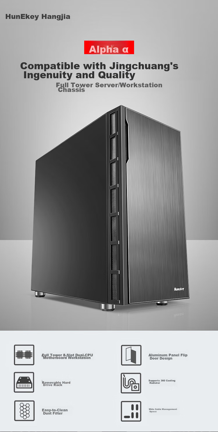 Huntkey GX750A Predator White Gaming Case (Exquisite Iron Mesh/Steel Glass Side Panel/360mm Water Cooling/12 Fan Positions/ATX Motherboard/40 Series Graphics Card) 3