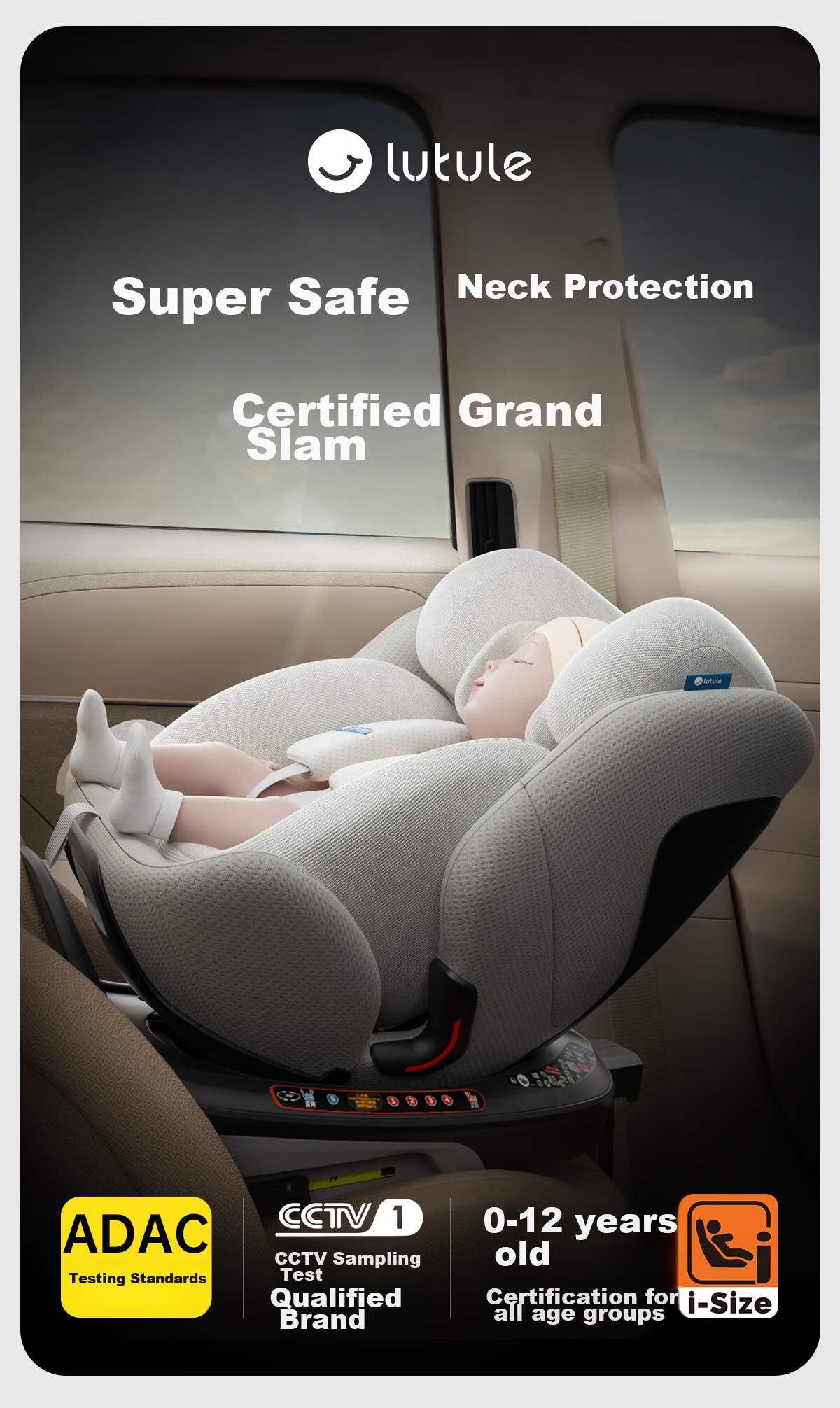 Tutule Children's Car Seat 0-12 Years i-Size Certified New National Standard Tuyue Pro Zongye Green - Ventilated and Heated 2