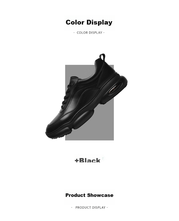Goldlion Men's Shoes, Thick-Soled Casual Shoes, Soft And Durable Outdoor Trendy Versatile Sneakers, G559430518AAA, Black, Size 41 13