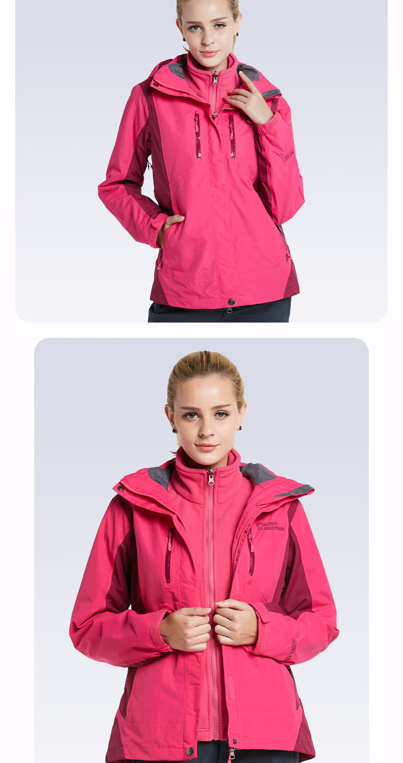 ALPINT MOUNTAIN Men's Mountaineering Jacket, Autumn And Winter New Outdoor Three-In Fleece-Lined Thickened Winter Coat, Women's Inner Liner 11