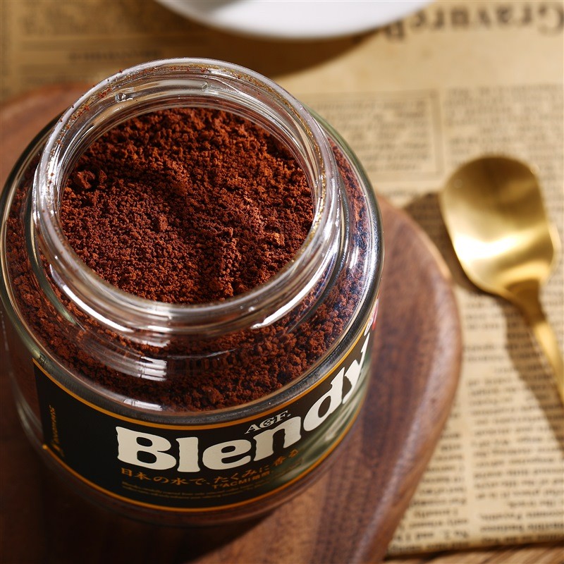 AGFBlendy无蔗糖速溶黑咖啡粉80g绿罐原味雾干造粒提神原装进口