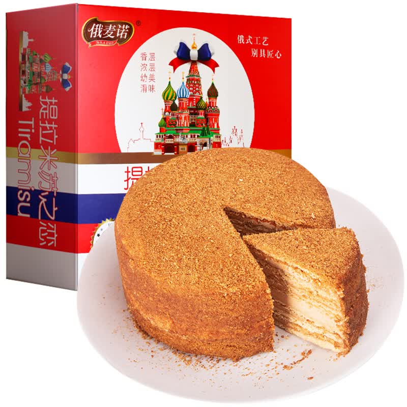 俄麦诺 俄式提拉米苏蛋糕 原味320g 休闲零食面包甜点西式糕点 饼干蛋糕