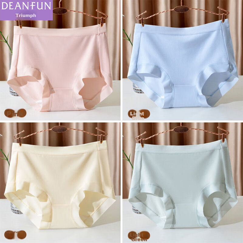 Женские трусы Deanfun, 4 шт., размер L, 95% хлопок, средней посадки, дышащие, бесшовные, подарок