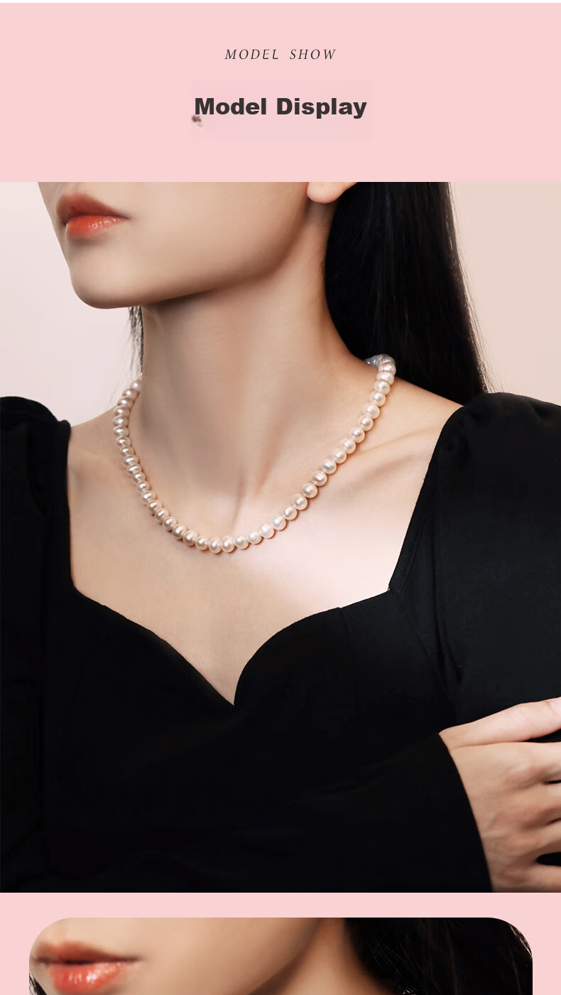 MANHE S925 Silver Freshwater Pearl Necklace for Women, 2026 New Light Luxury High-End Birthday Gift for Mom Or Girlfriend 9