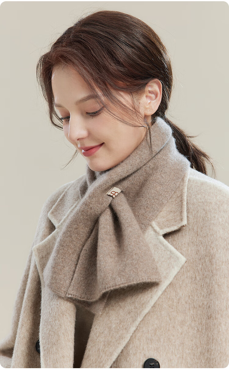 JIUMU 100% Cashmere Small Scarf for Women Autumn Winter Warm Neck Warmer Gift Box for Girls and Moms Birthday Present 18