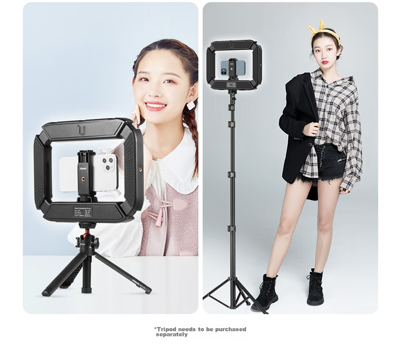 Ulanzi U200 Handheld Ring Light with Dual Color Temperature, for TikTok Live Streaming, Tattoo, Manicure, Eyelash Extension, Photography, Mobile And Mirrorless Camera Lighting, Rabbit Cage Live Streaming Stand 6