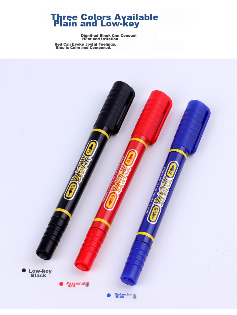 BAOKE MP2906 Double-Ended Water-Based Fine Liner Pen for Art Drawing, Black, 12 Pens/Box 8