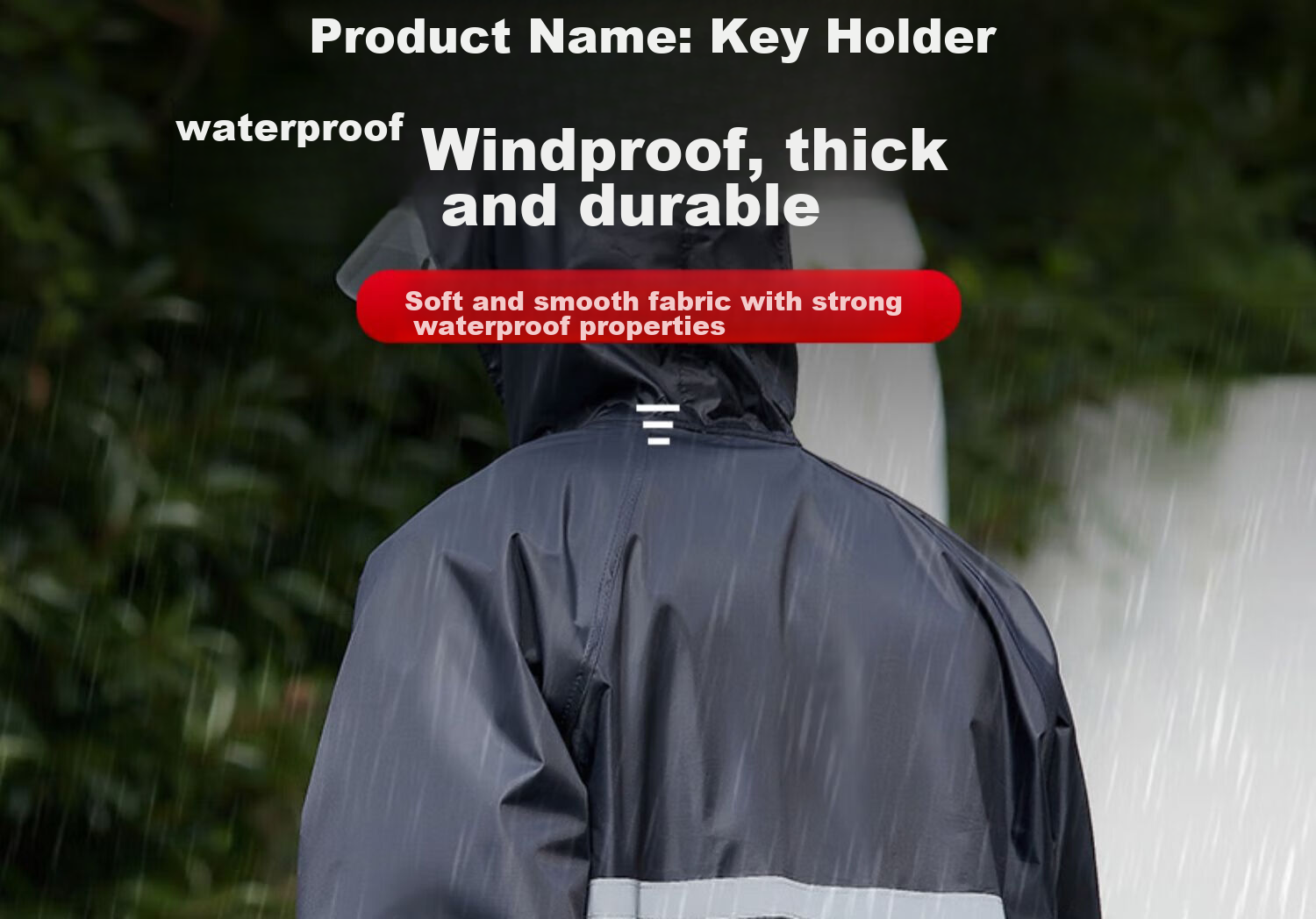 Zhugu Long Raincoat, Trench Coat Style Rain Poncho for Security, Construction Site Fishing Adults Full-Body Raincoat, Heavy-Duty Navy Blue Extended [Hidden Button Style] XL (165-175) 4