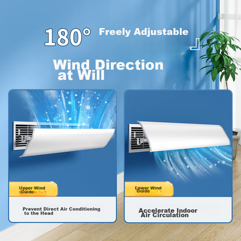 XIAOHUANGHOU Central Air Conditioning Wind Deflector, Anti-Direct Blowing Shield, Ceiling-Mounted Air Conditioner Wind Guide Cover, Universal Side Hanging for Office And Postpartum Care, 120cm