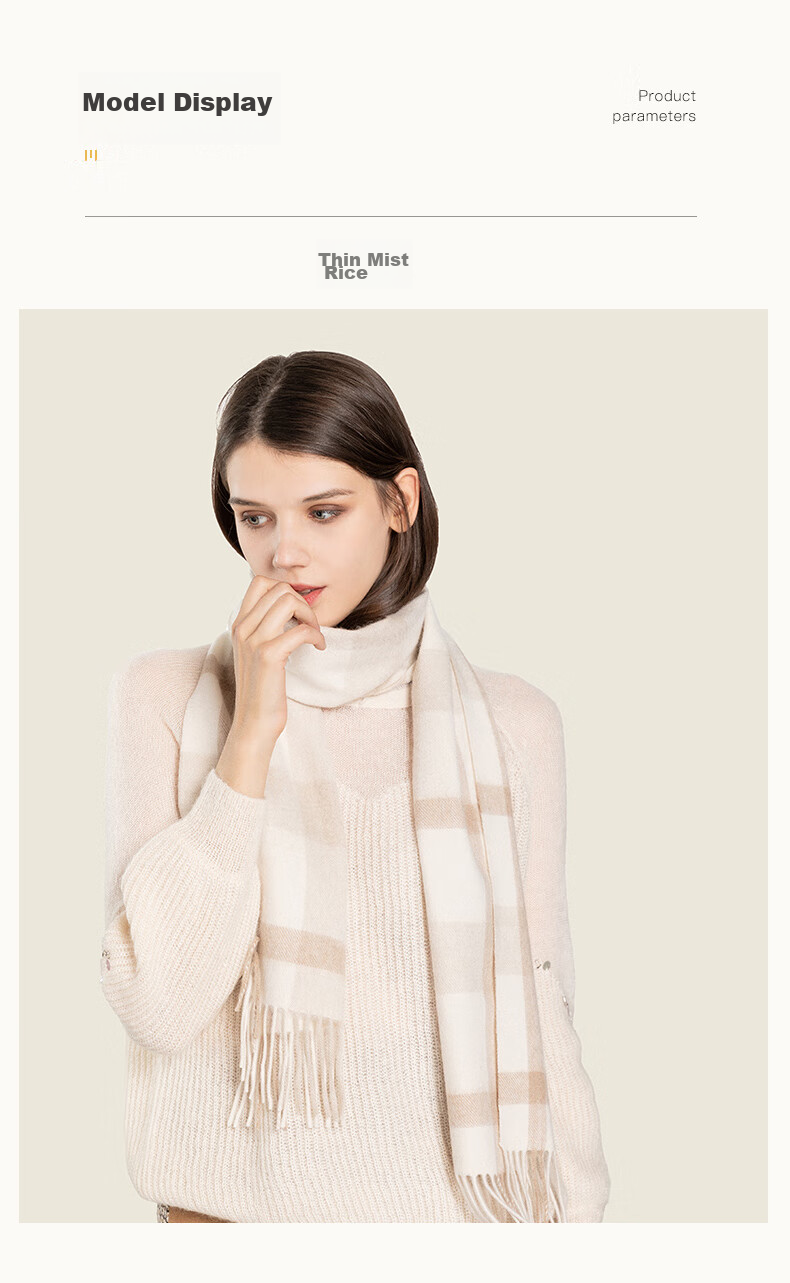 Siggi [Gift Box] Pure Cashmere Scarf for Women, Autumn And Winter British Plaid Shawl, Warm Neck Wrap, Mid-Autumn Festival And New Year Gift 3