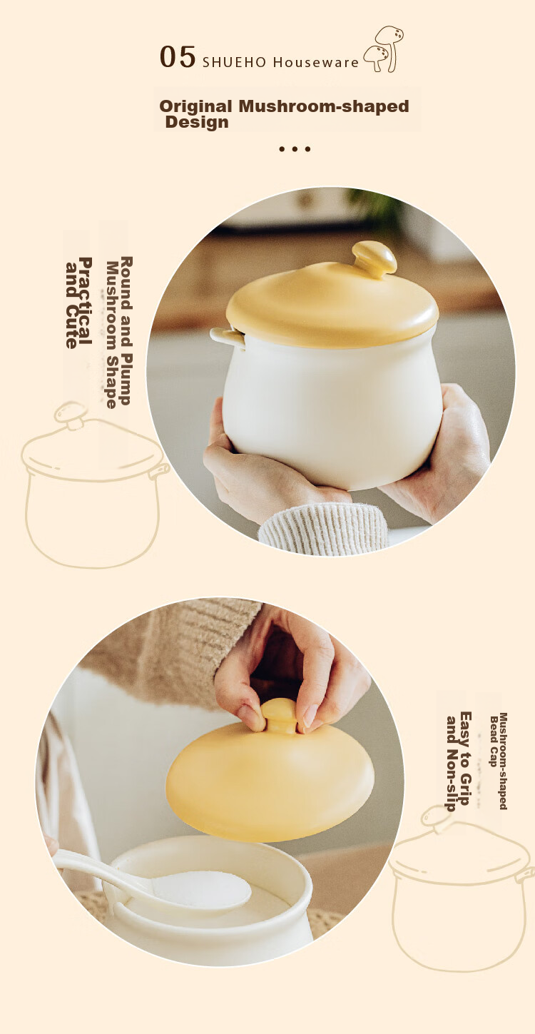 Shuke Ceramic Lard Jar, Heat-Resistant, for Storing Chili Oil And Spices, Food-Grade 11