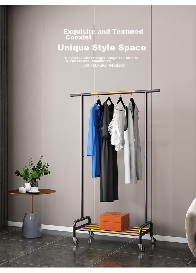 Yicainianhua Coat Rack, Floor-Standing Clothes And Hat Stand, Luxurious Bedroom Coat Hanger, Thickened Drying Rod, Multifunctional Bag Hanger, 2172-GDB 4