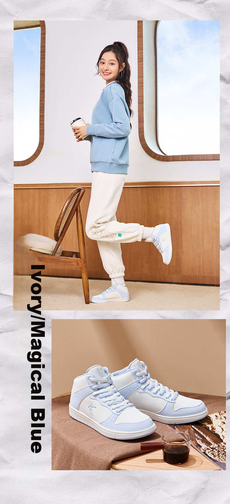 QIAODAN Women's Leather Sneakers, Air Force One Style, Waterproof High-Top Casual Shoes, Sports Shoes 13