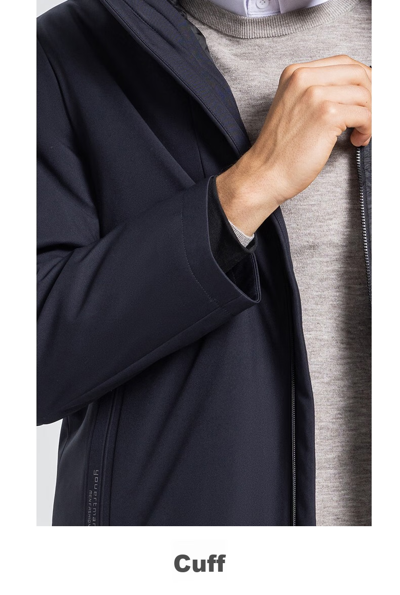 SHANSHAN Detachable Inner Lining Three-In down Jacket for Men, Goose Down Mid-Length Thick Warm Dad Coat Outerwear Men's 2XL 29
