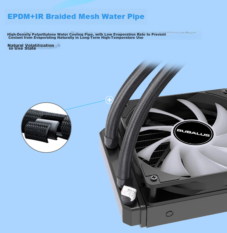 BUBALUS Lingshuang 120 All-In CPU Water Cooler (Iridescent Mirror Cold Head / Compatible with Intel LGA2011/AMD/Multi-Platform/PWM Temperature Control/Computer Fan) 6