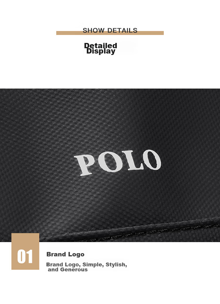 POLO Briefcase, Men's Casual Business Bag, 15-Inch Laptop Bag, Office Handbag for Men, Shoulder Crossbody Bag 21