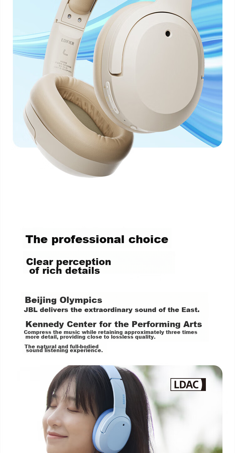 EDIFIER W820NB Dual Gold Label Edition, Over-Ear Active Noise Cancelling Bluetooth Headphones, Mobile Phone And Laptop Headphones, Willow Green, Graduation Gift 14