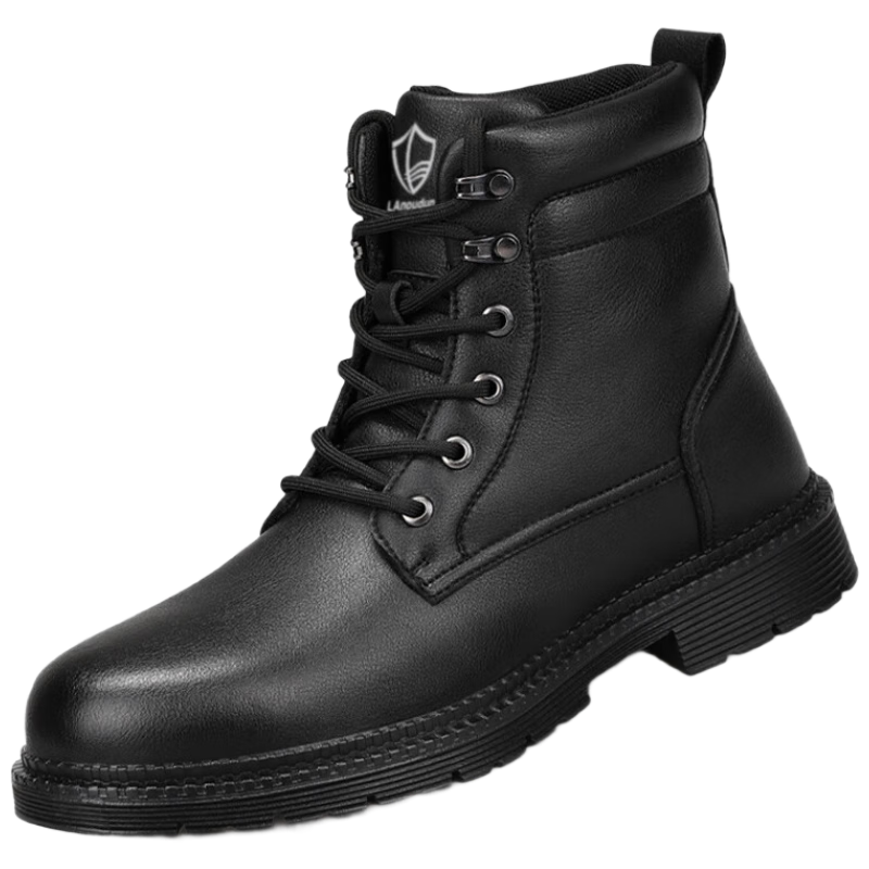 BlueOwlShield Men's High-Top Waterproof Anti-Slip Anti-Smash Steel Toe Anti-Puncture Safety Work Shoes D1117N Size 37