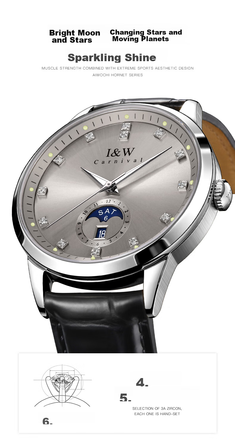 Aiwochi Swiss IW Watch, Men's Fully Automatic Mechanical Wristwatch, Official Authentic Product, 2026 New Model, Top Ten Brand 4