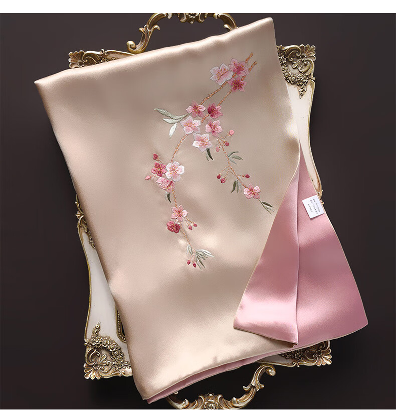 Hangsifu Silk Mulberry Silk Suzhou Embroidery Scarf, Flower Pattern Gift Box, Shawl, Outer Wear, Birthday Gift for Mom, High-End Mid-Autumn Festival Present 12