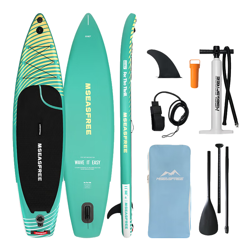 MSEASFREE Iridescent Surf Paddleboard Stand-Up SUP Fishing Yoga Lure Board Green Shadow