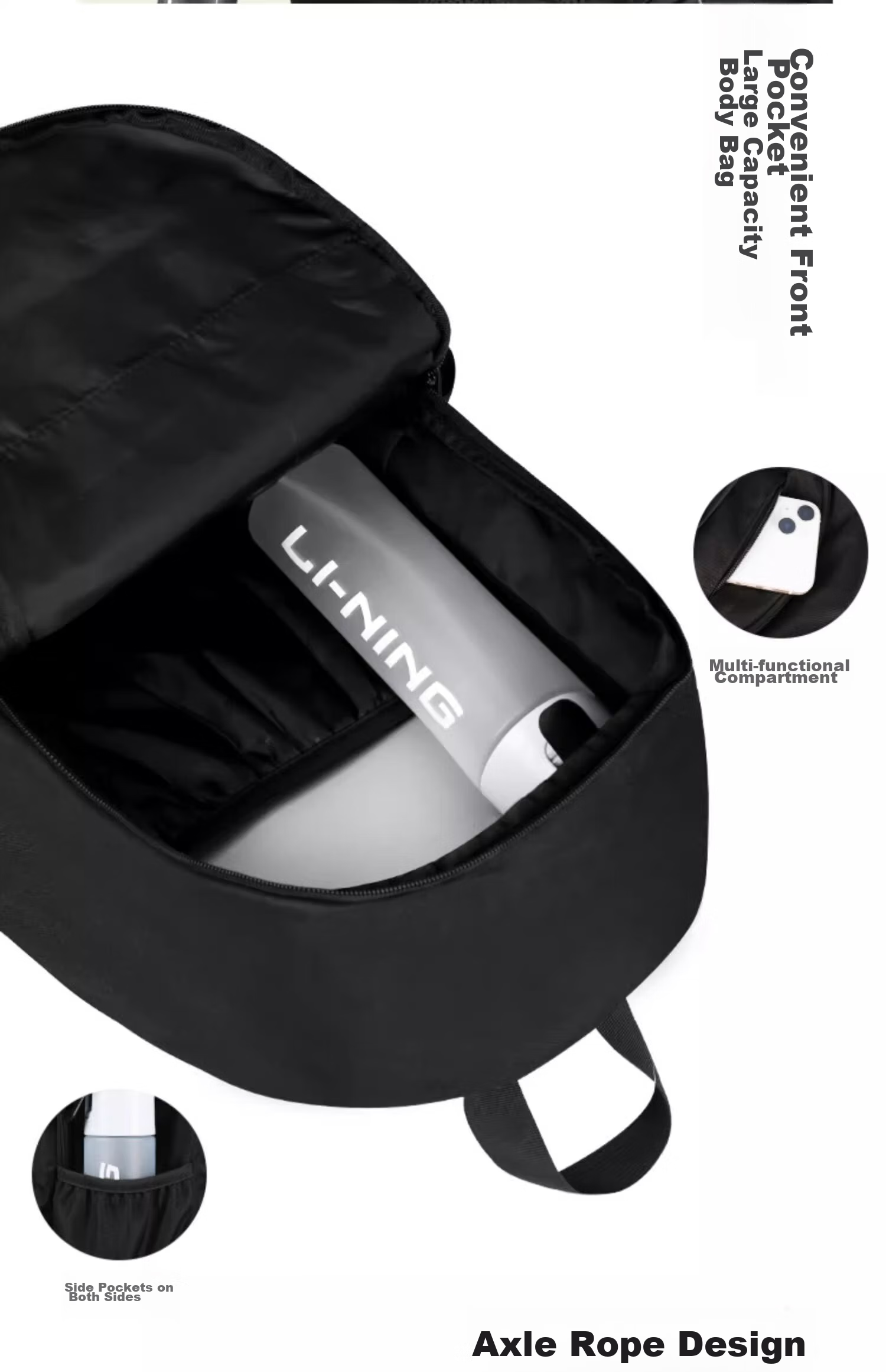 Li-Ning Backpack, Large Capacity School Bag for Men, Middle School High School College Students, Basketball Travel Outdoor Sports Backpack for Wome 12