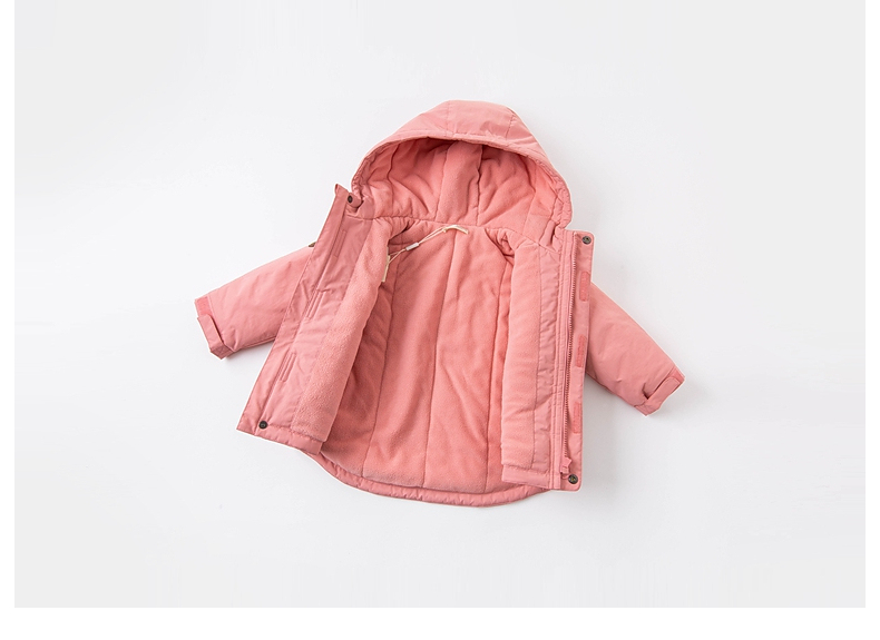 DAVE & BELLA Kids Cotton Padded Jacket Girls Winter Coat Boys Thickened Hooded Cotton Coat 15