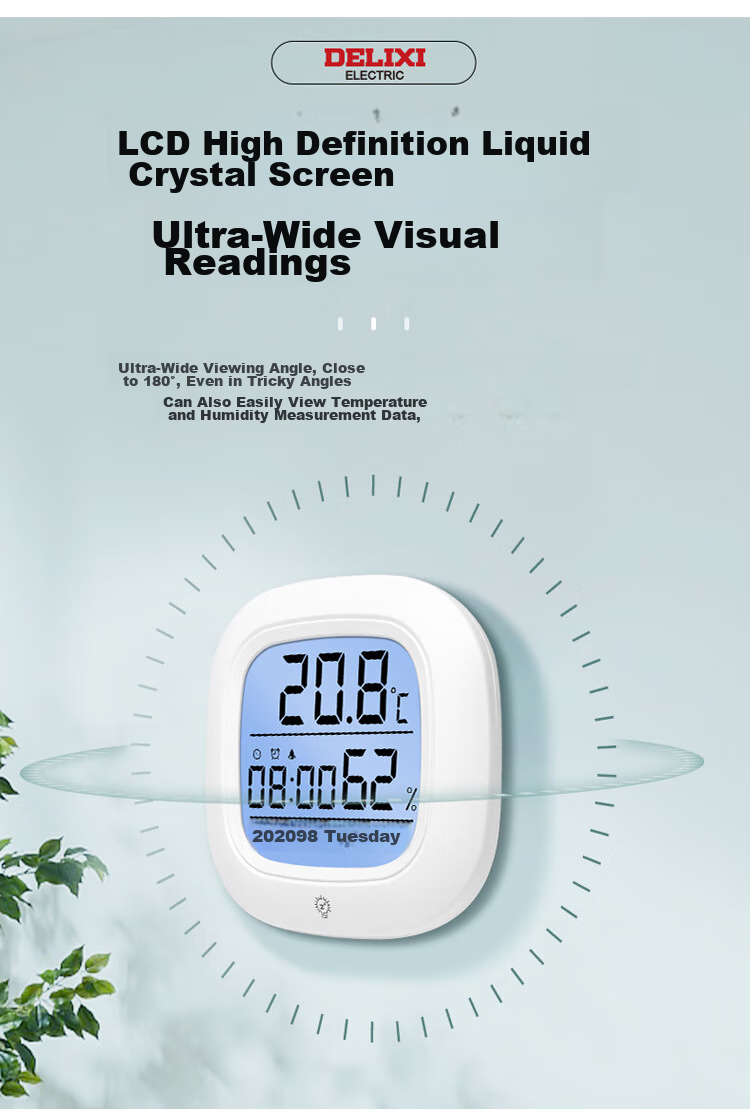 DELIXI ELECTRIC Precise Temperature And Humidity Meter, Home Indoor Thermometer, High-Precision Creative Wall-Mounted Room Temperature Gauge for Living Room 17