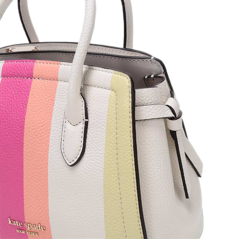 凯特丝蓓katespade2021春夏款奢侈品女士皮革knott手提单肩斜挎包白色